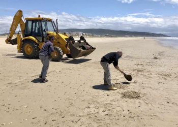 Encuentran bidones llenos de aceite en las playas de Barbate y Zahara de los Atunes