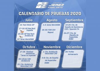 El Circuito de Jerez Ángel Nieto publica el calendario de pruebas previsto para este 2020