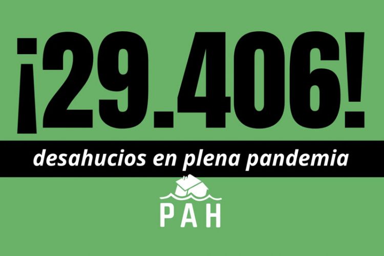 29.406 desahucios en 2020, son un claro fracaso de las medidas del Gobierno