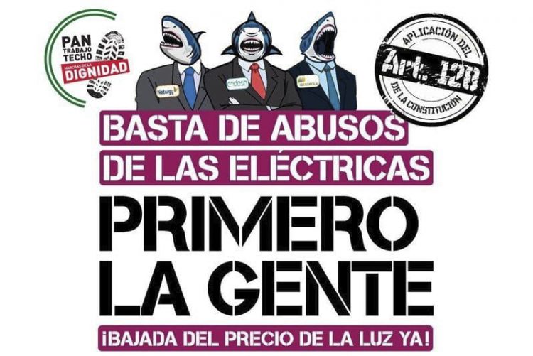 Concentración este miércoles contra el abuso de las eléctricas