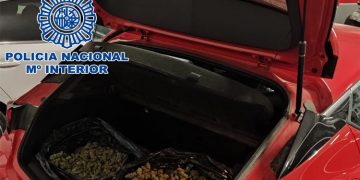 La Policía Nacional intercepta a un vehículo con más de cinco kilos de marihuana lista para su distribución