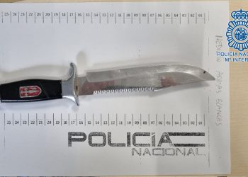 Detenido por amenazar a los empleados de un local de ocio en Jerez con un cuchillo de grandes dimensiones