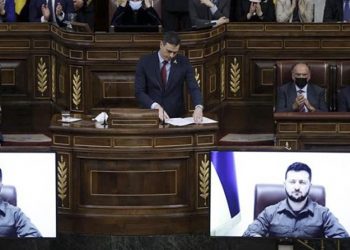 Zelenski habla ante el Congreso español y pide más armas y sanciones