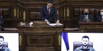 Zelenski habla ante el Congreso español y pide más armas y sanciones